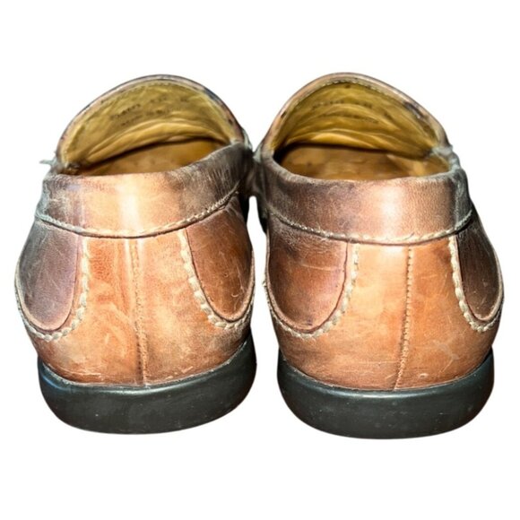 Johnston & Murphy Men's Locklin Woven Sheep Skin Leather Loafers Brown size 8 - Picture 3 of 7